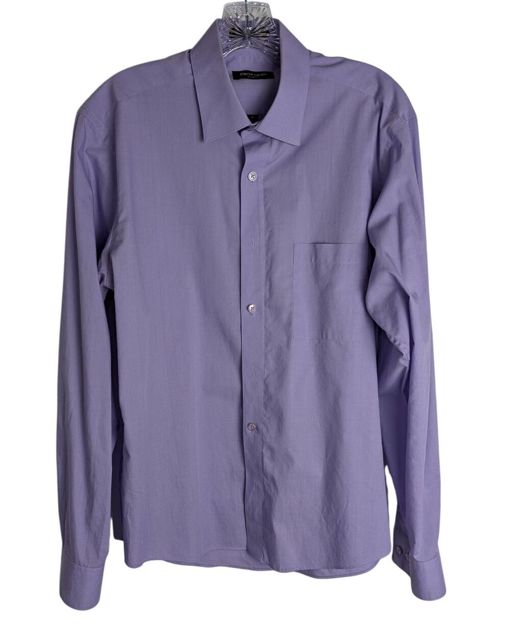 Pierre cardin mens sz M slim fit shirt measChest 43" CB 29" Medium Purple Cotton